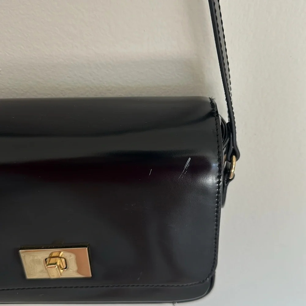 J. Crew Edie crossbody bag in Italian leather Black